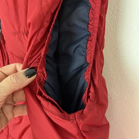 Orvis Men’s Duck Down Puffer Vest Full Zip Snap Outdoorsy Rugged Large Red - Picture 6 of 10